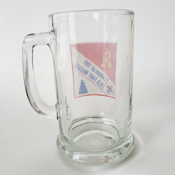 Vintage Boy Scout Glass Mug Camperall 1981 Old Fort Niagara - Picture 4 of 8
